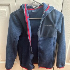 Vineyard Vines Blue and Red Fleece Hoodie